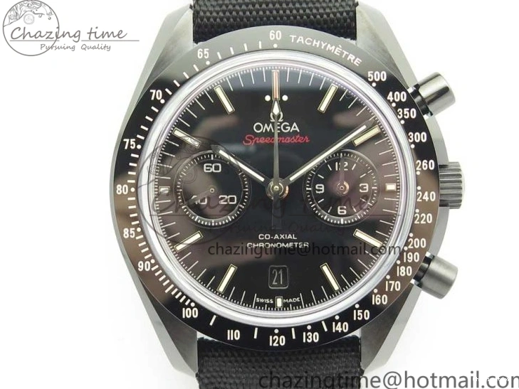 0318 Premium Speedmaster “Dark Side of The Moon” Real Ceramic OMF 1:1 Best Edition on Nylon Strap A 7977